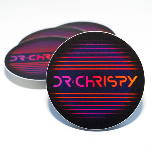 Dr Chrispy Retro Logo Circle Sticker
